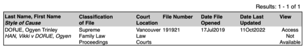 Canadian Court Record Han vs Karmapa